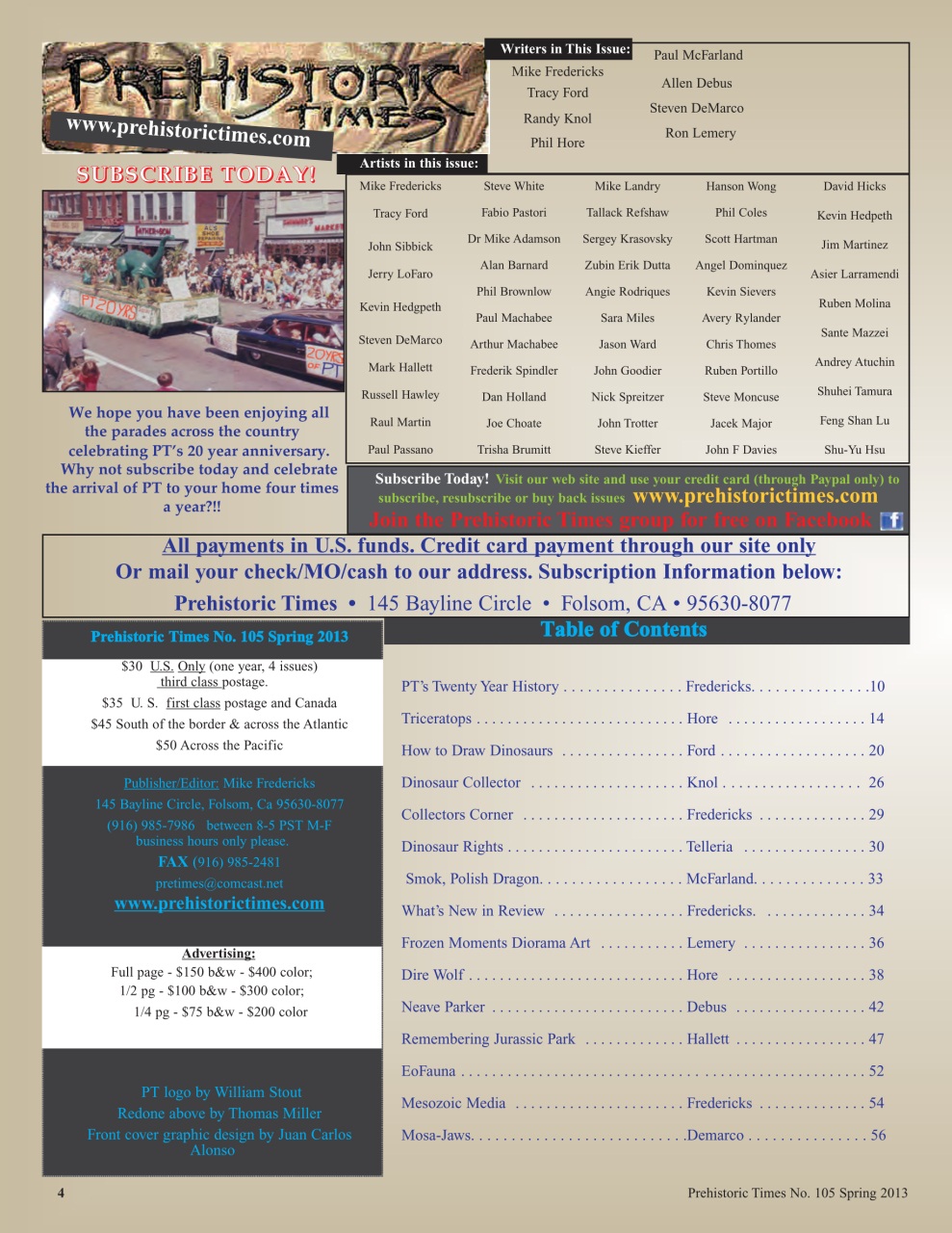 Prehistoric Times Preview Pages