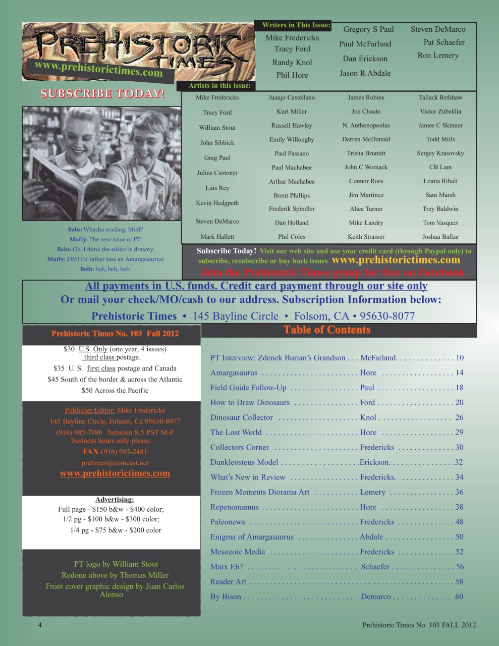 Prehistoric Times Preview Pages