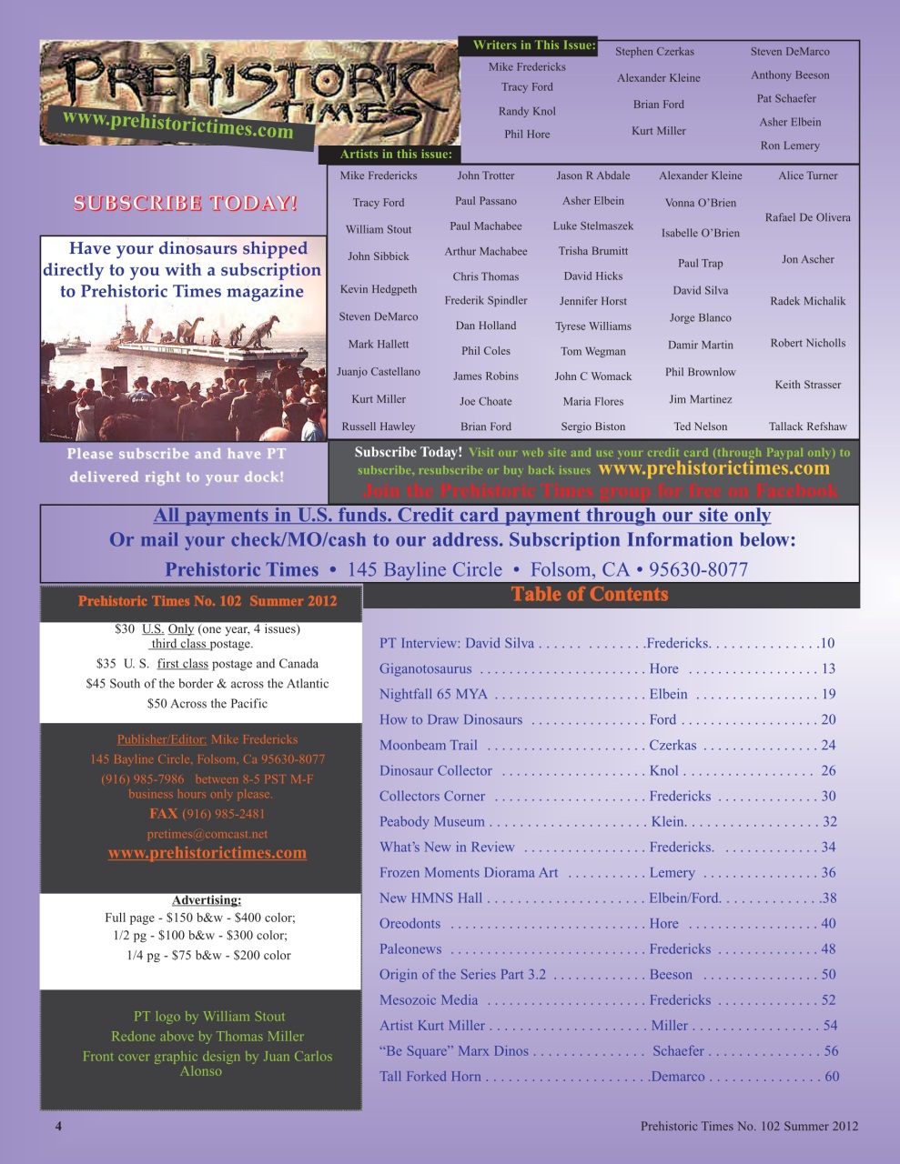 Prehistoric Times Preview Pages