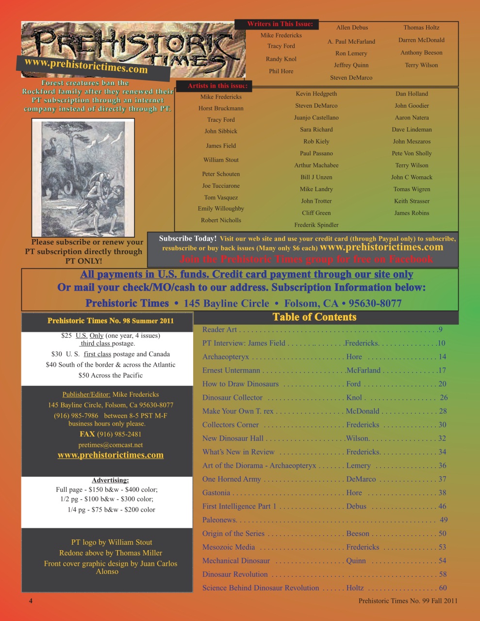 Prehistoric Times Preview Pages