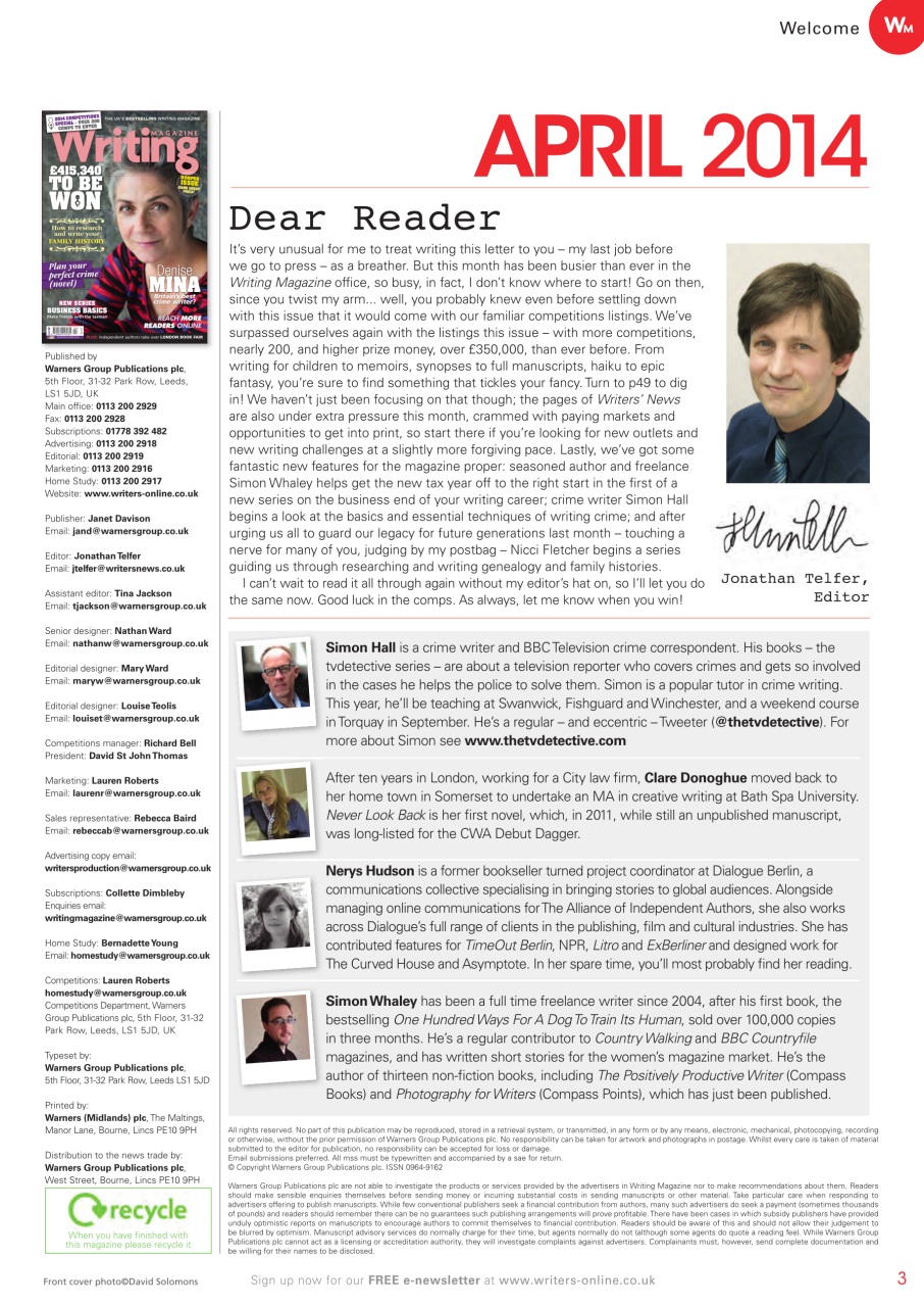 Writing Magazine Preview Pages