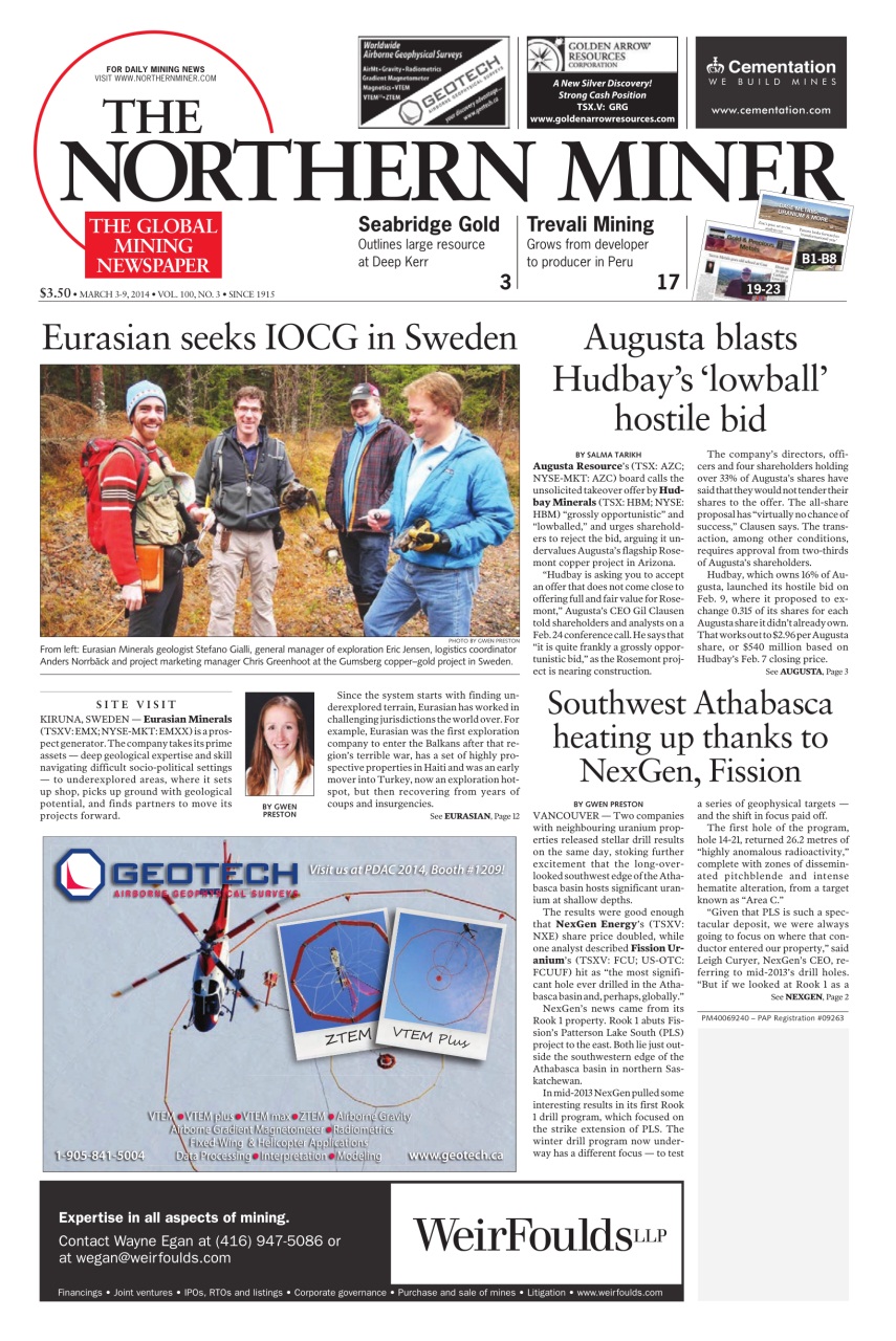 The Northern Miner Preview Pages