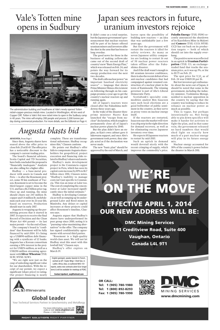 The Northern Miner Preview Pages