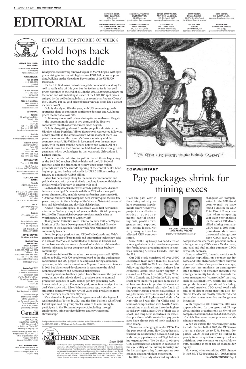 The Northern Miner Preview Pages