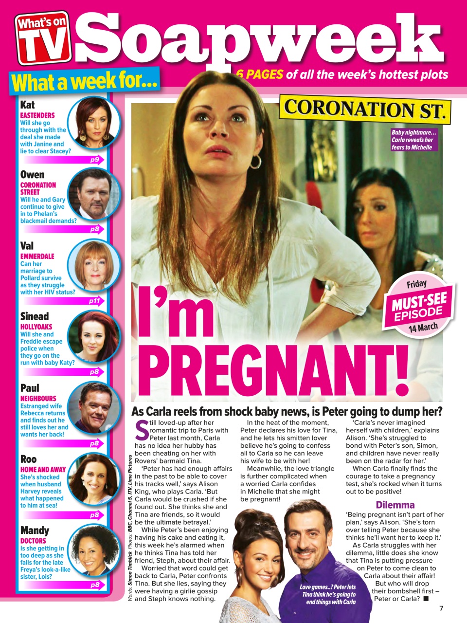 What's on TV Preview Pages