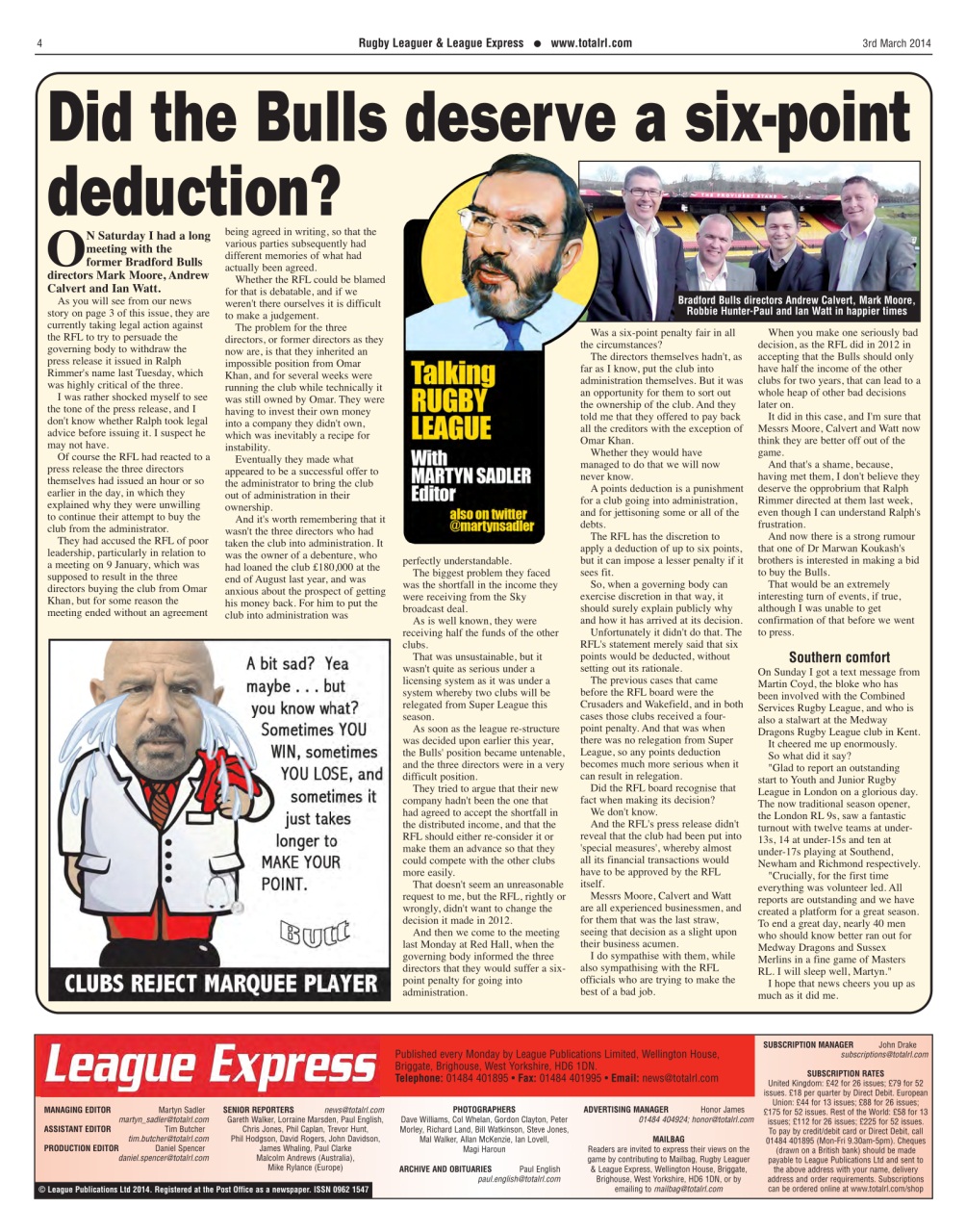 League Express Preview Pages