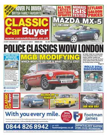 Classic Car Buyer issue No.218 Police Classic Wow London