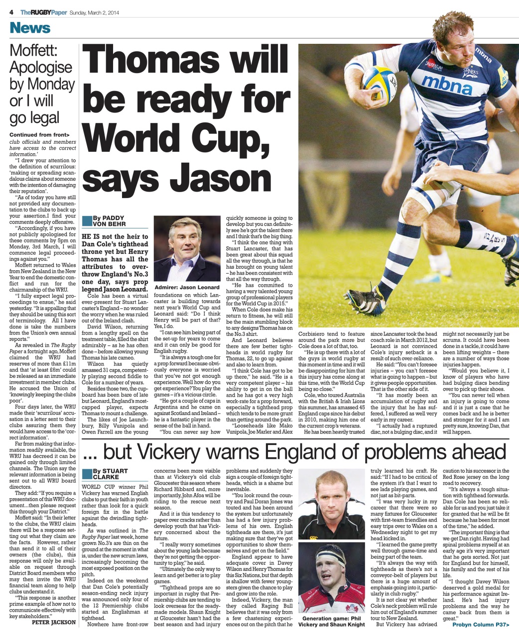 The Rugby Paper Preview Pages