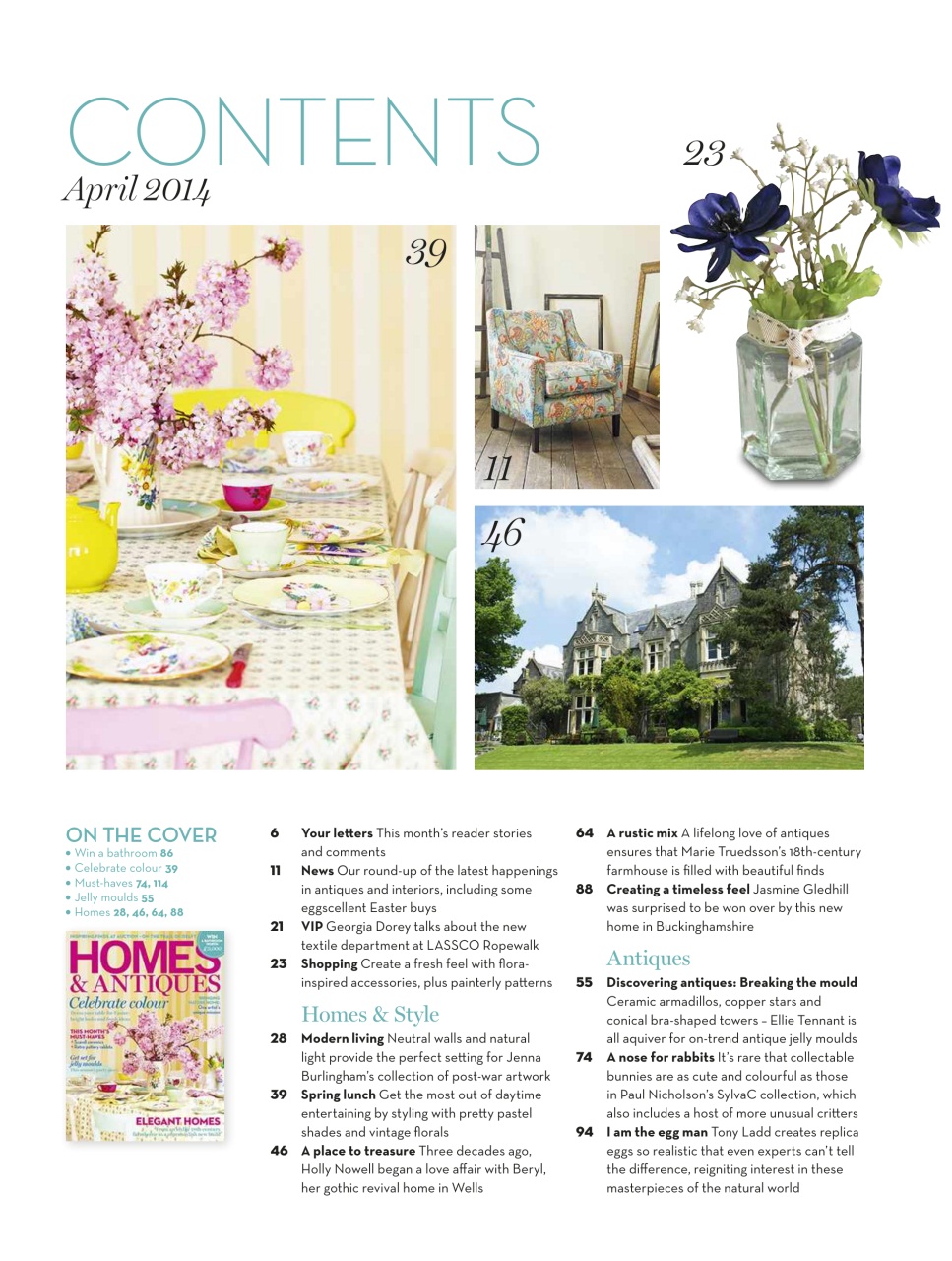 Homes & Antiques Magazine Preview Pages