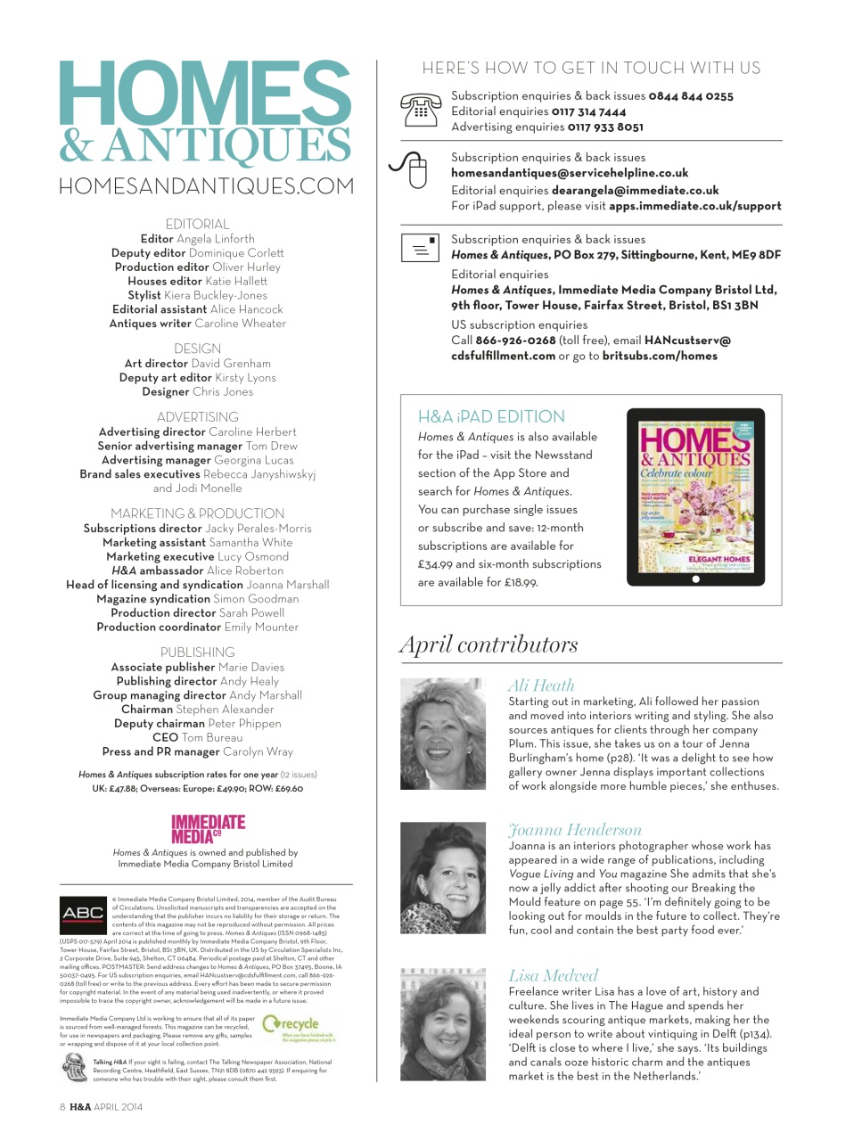 Homes & Antiques Magazine Preview Pages