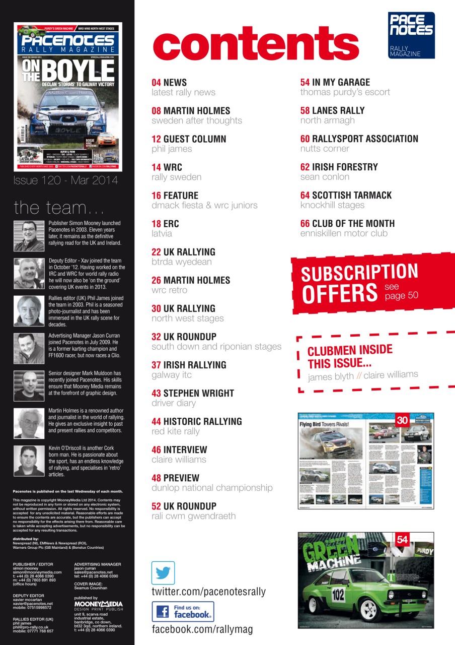 Pacenotes Rally magazine Preview Pages