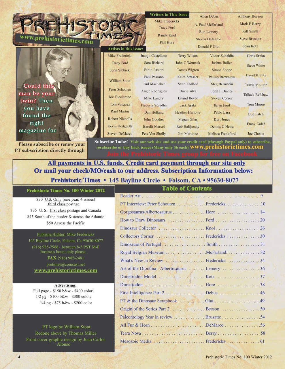 Prehistoric Times Preview Pages