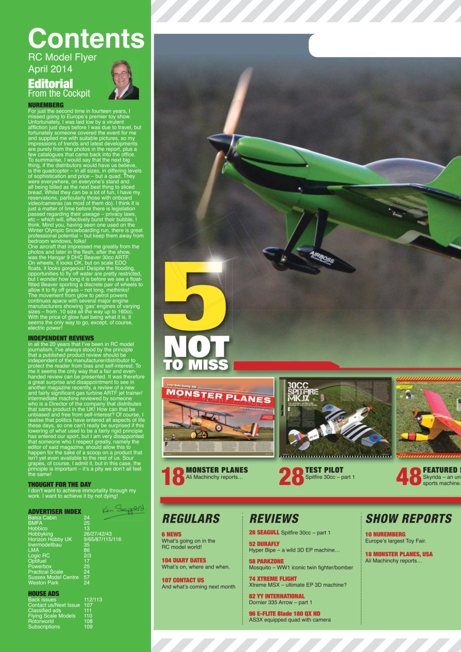 Radio Control Model Flyer Preview Pages