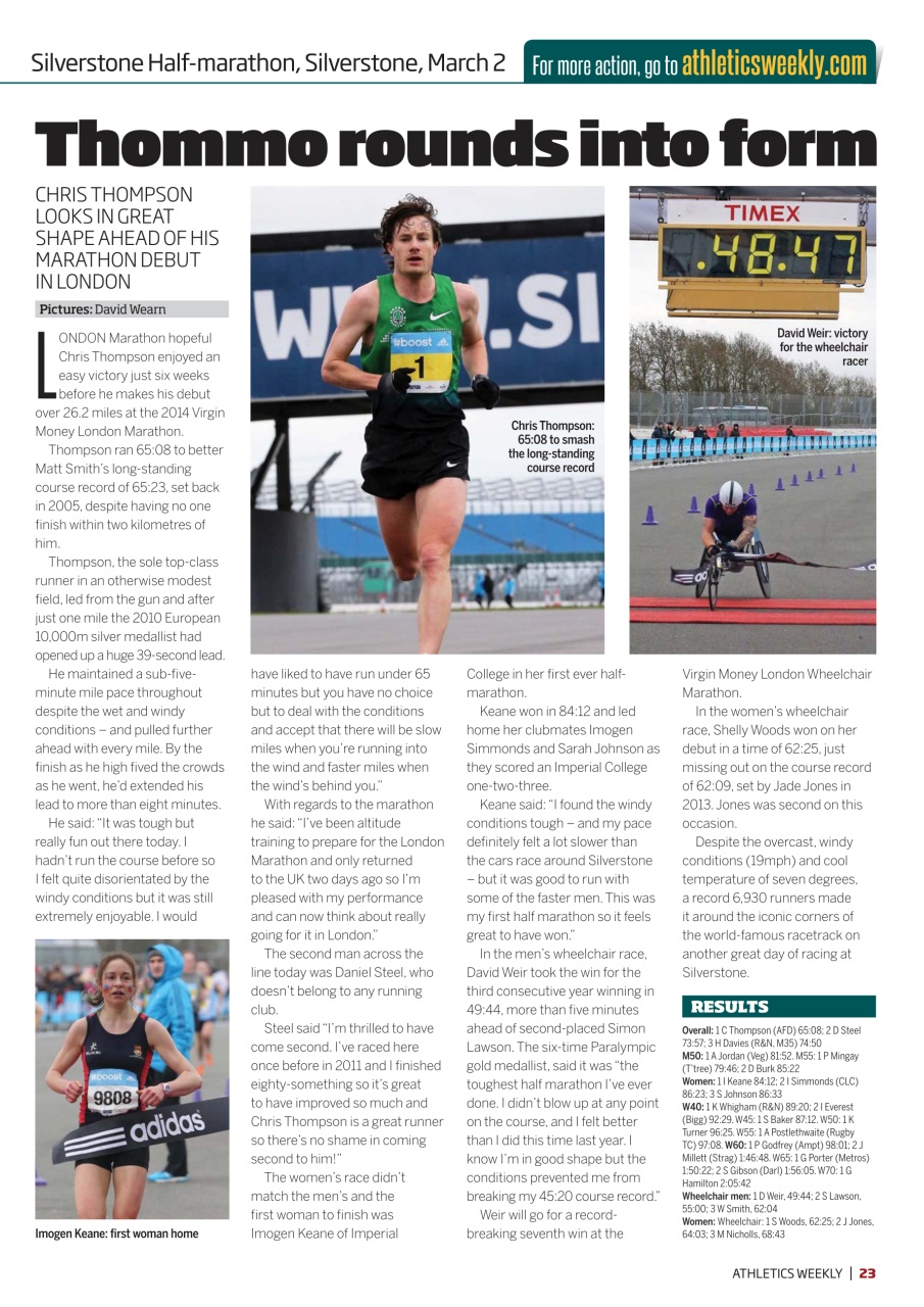 AW – Athletics Weekly Magazine Preview Pages