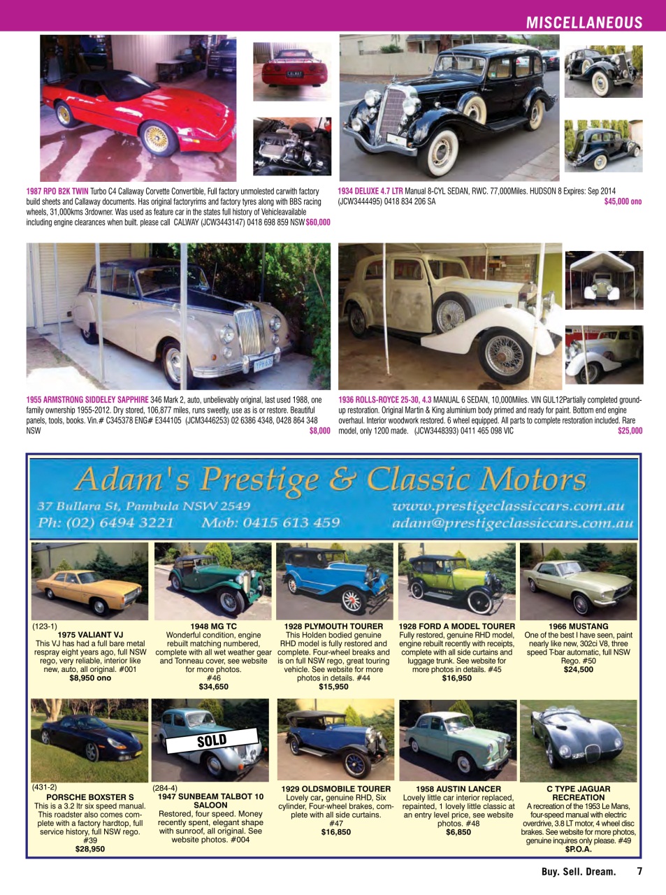 JUST CARS Preview Pages