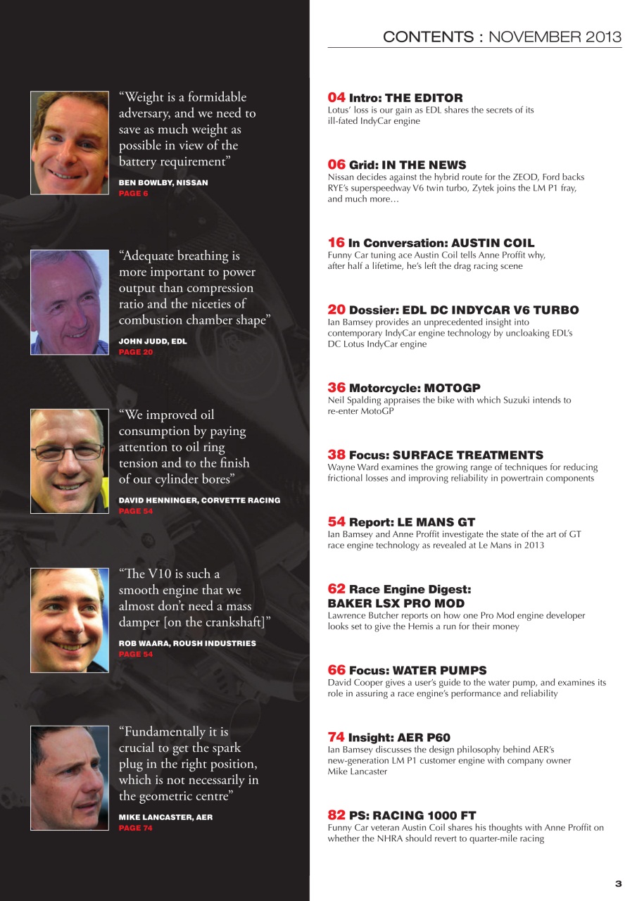 Race Engine Technology Preview Pages