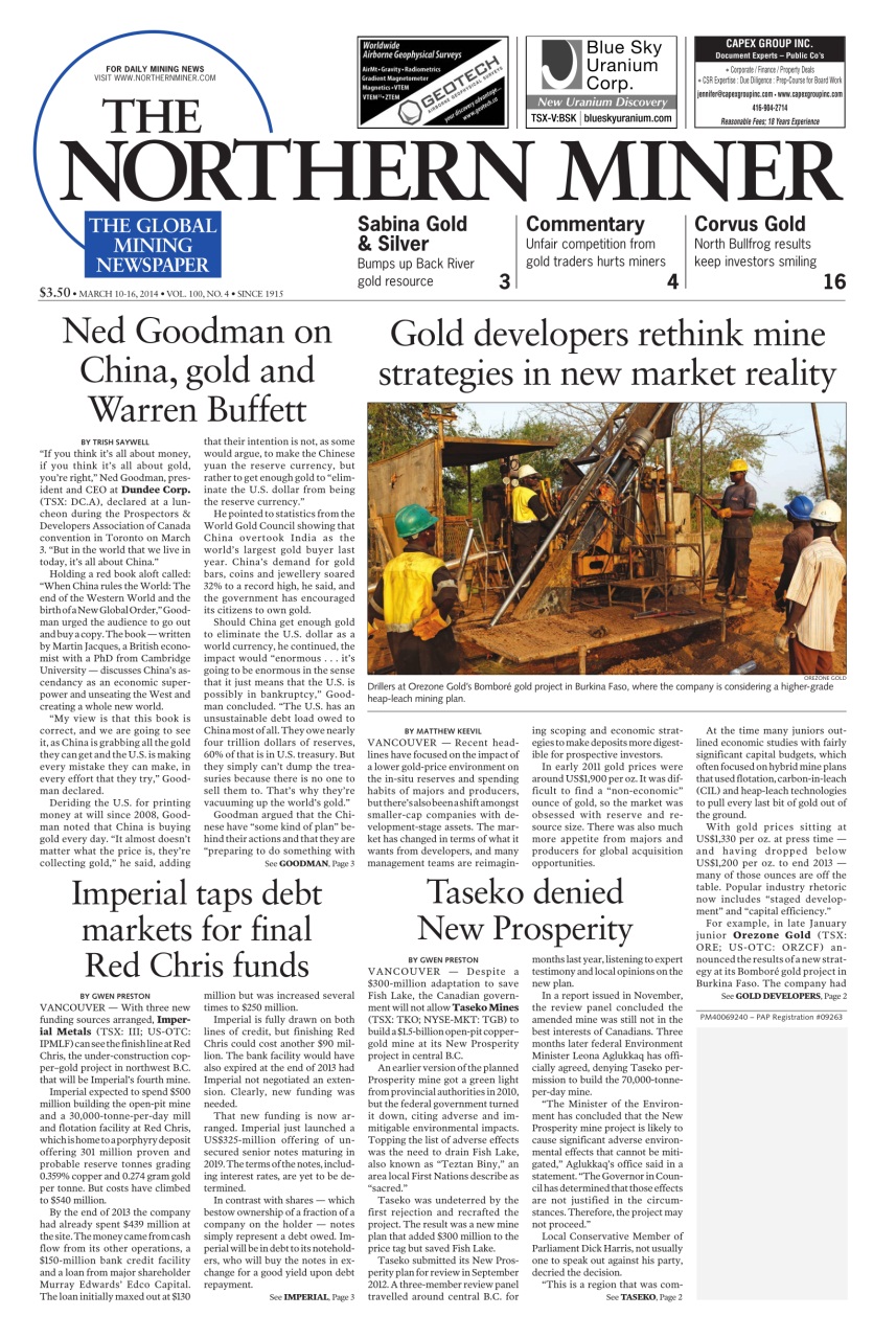 The Northern Miner Preview Pages