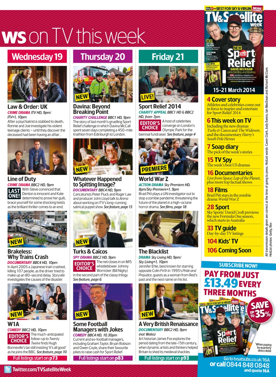 TV & Satellite Week Preview Pages