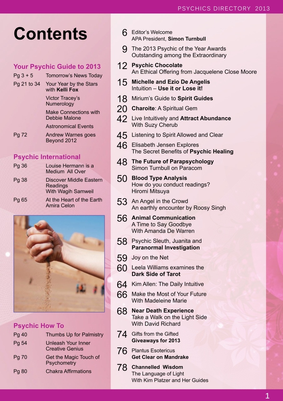 International Psychics Directory Preview Pages