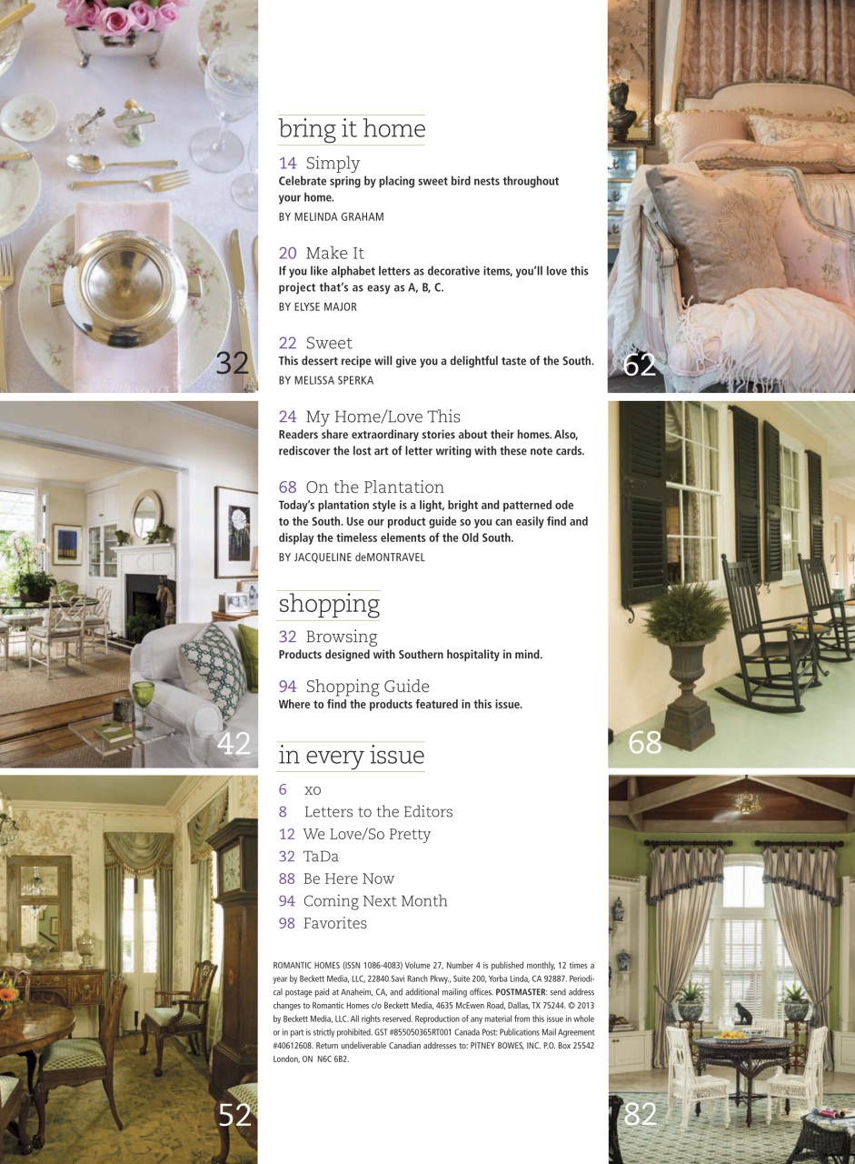Romantic Homes Preview Pages