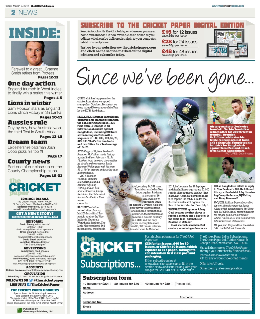 The Cricket Paper Preview Pages