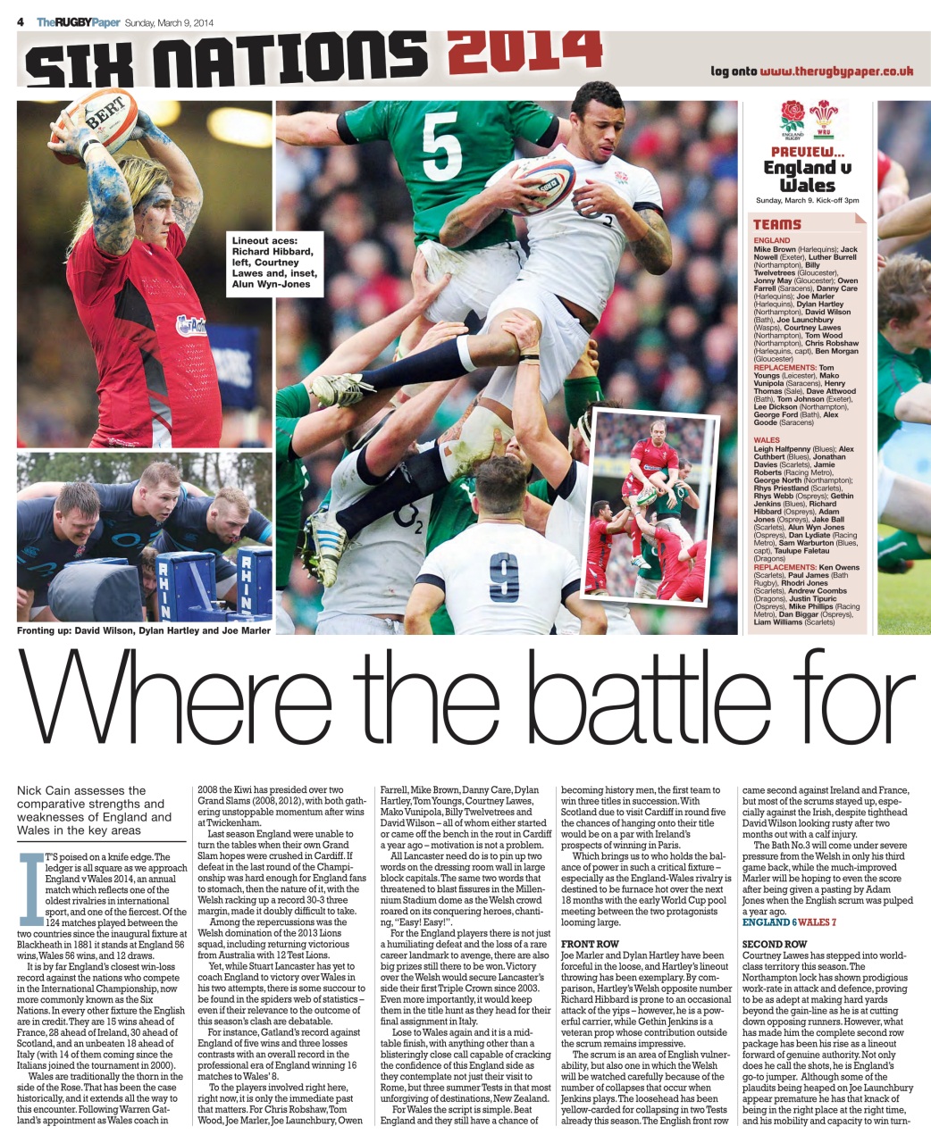 The Rugby Paper Preview Pages