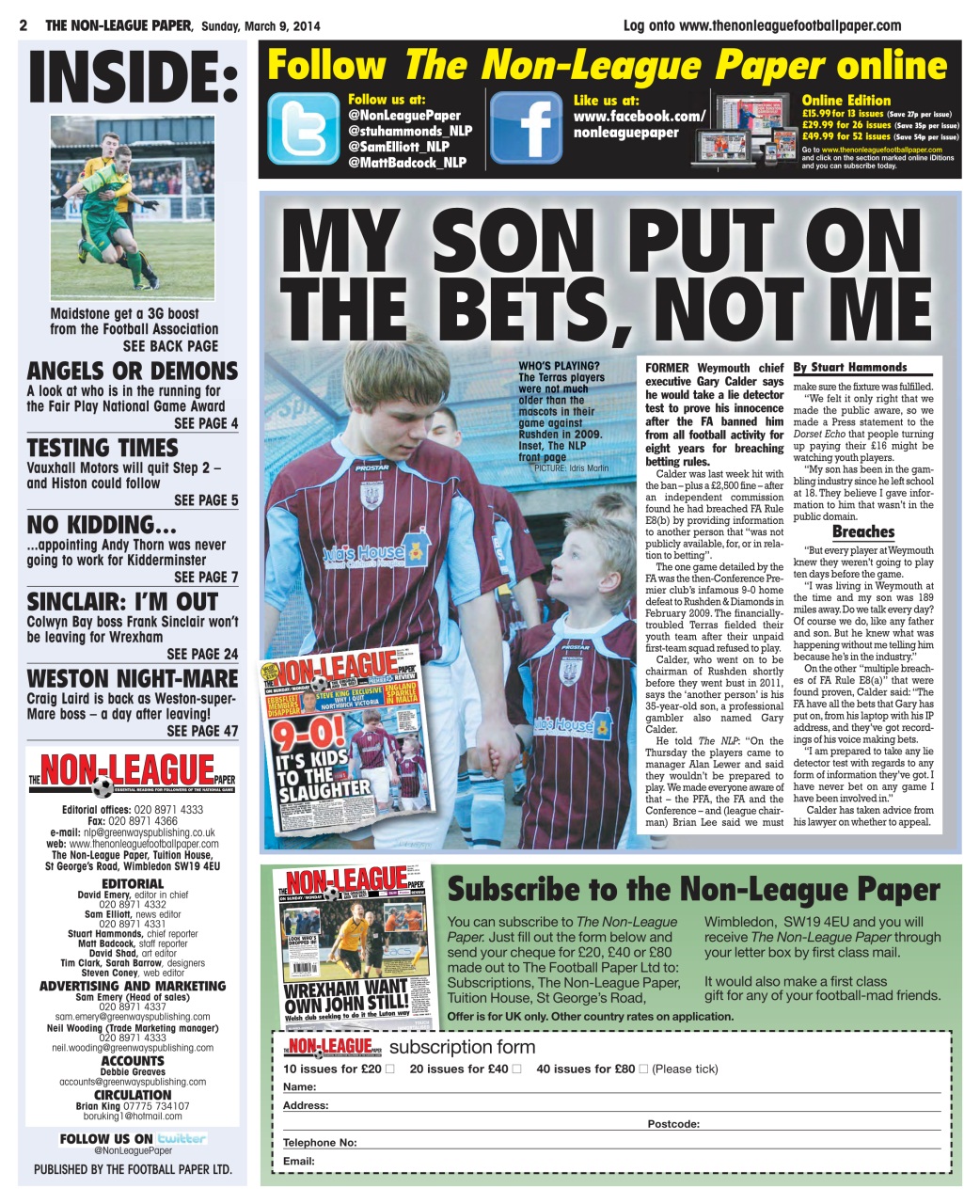 The Non-League Football Paper Preview Pages