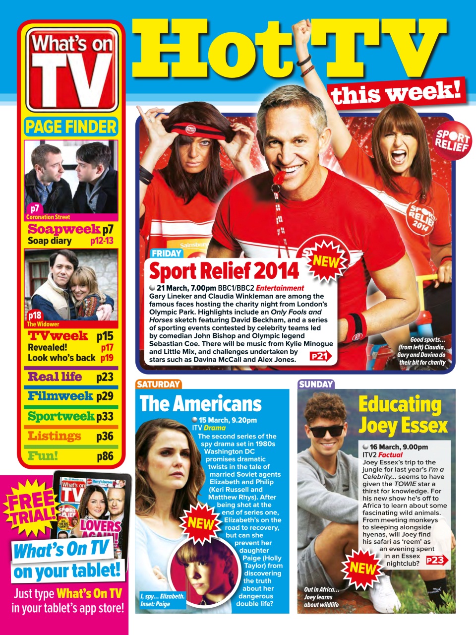 What's on TV Preview Pages