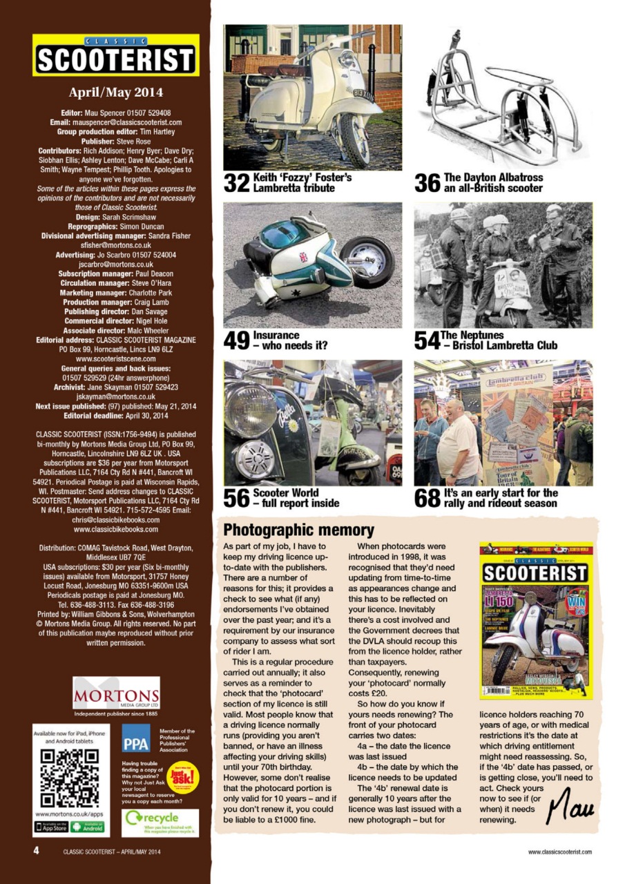 Classic Scooterist Preview Pages