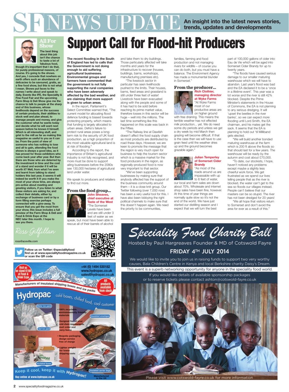 Speciality Food Preview Pages