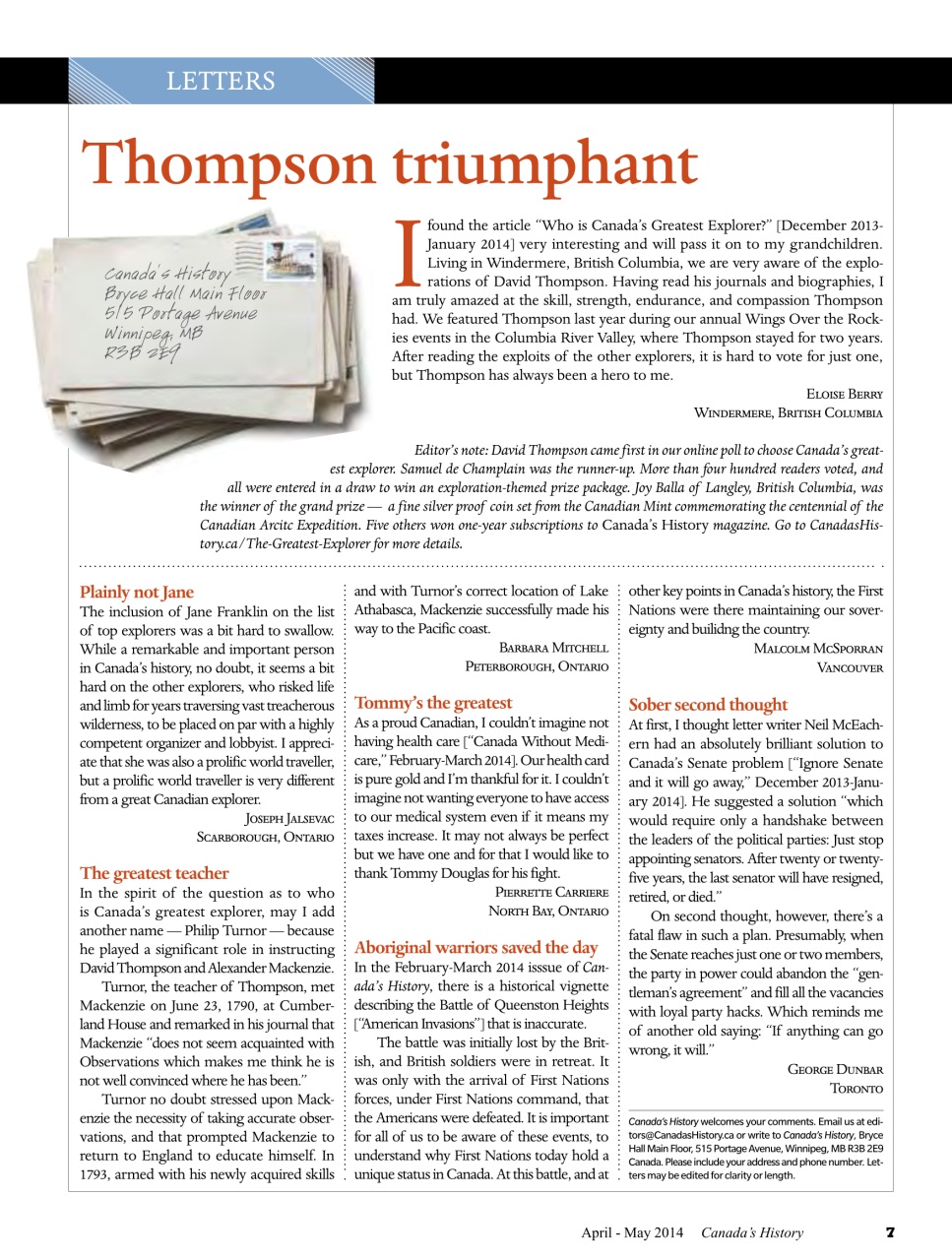 Canada's History Preview Pages