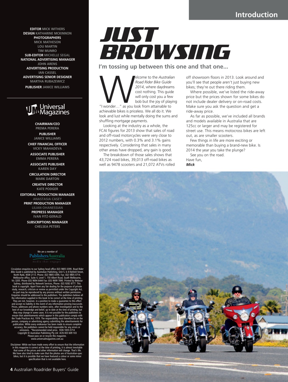 Australian Road Rider Preview Pages