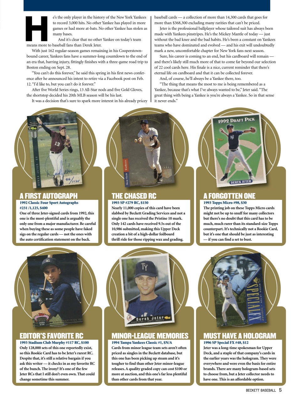 Beckett Baseball Magazine Preview Pages