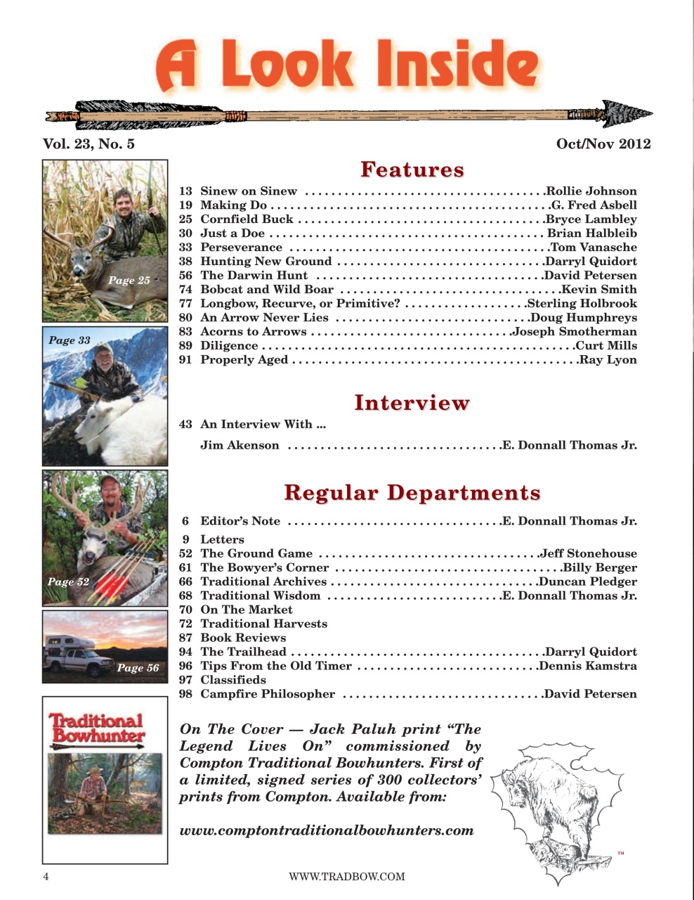 Traditional Bowhunter Magazine Preview Pages