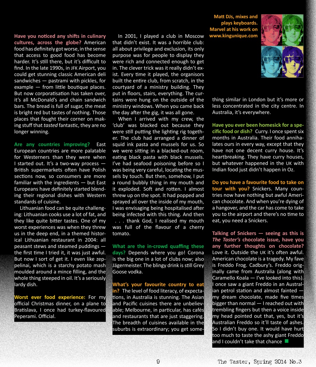 The Taster Magazine Preview Pages