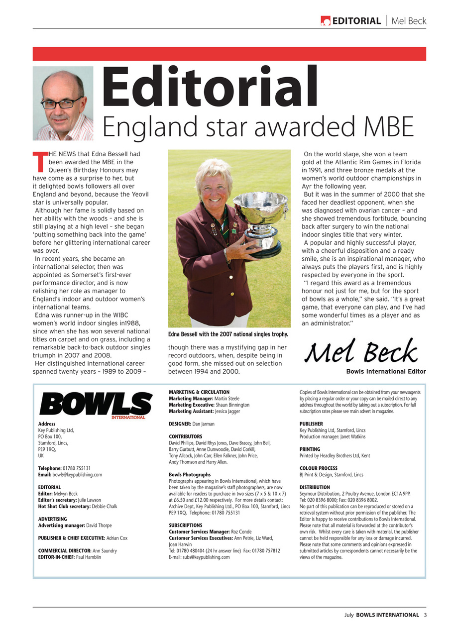 Bowls International Preview Pages