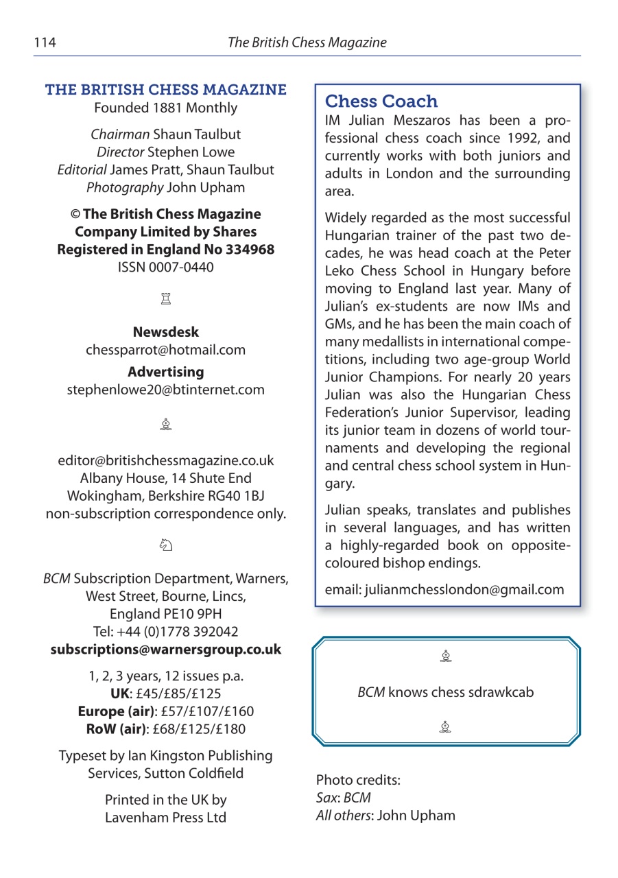 British Chess Magazine Preview Pages