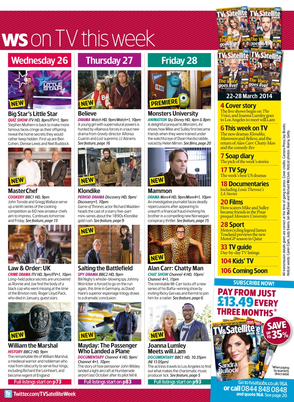 TV & Satellite Week Preview Pages