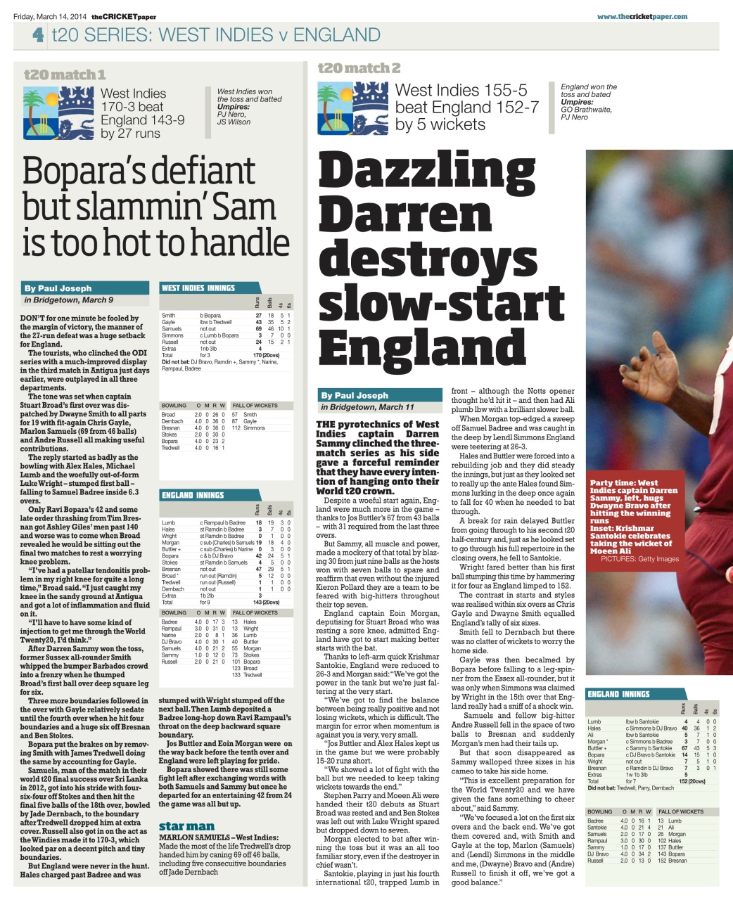 The Cricket Paper Preview Pages