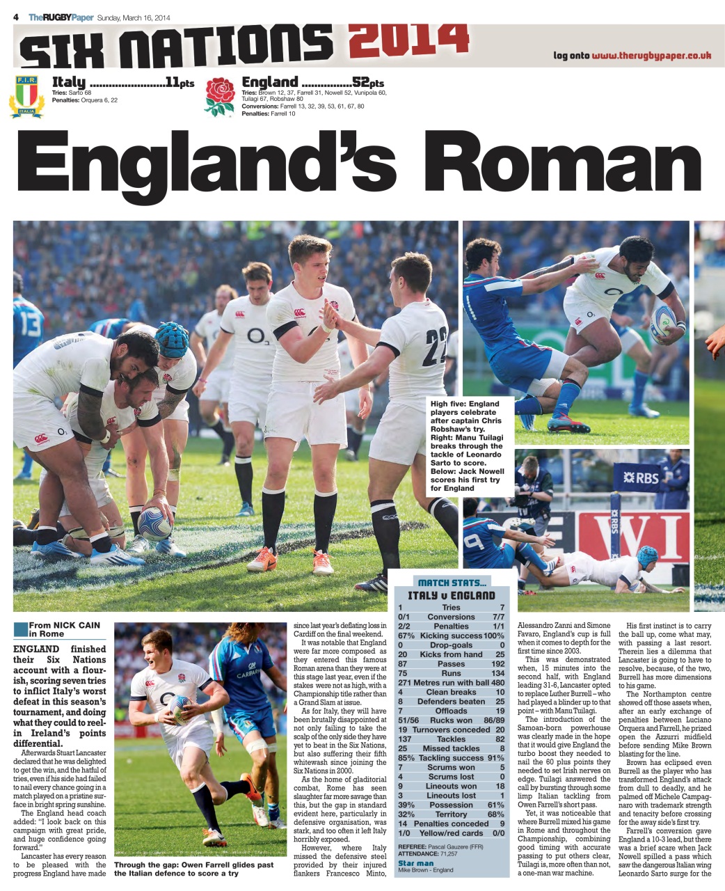The Rugby Paper Preview Pages