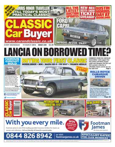 Classic Car Buyer issue No.220 Lancia On Borrowed Time?