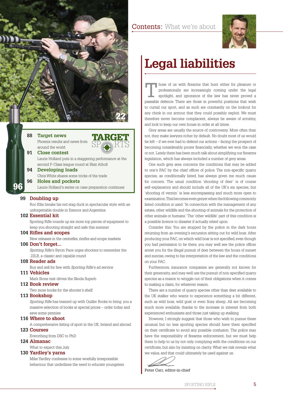 Sporting Rifle Preview Pages