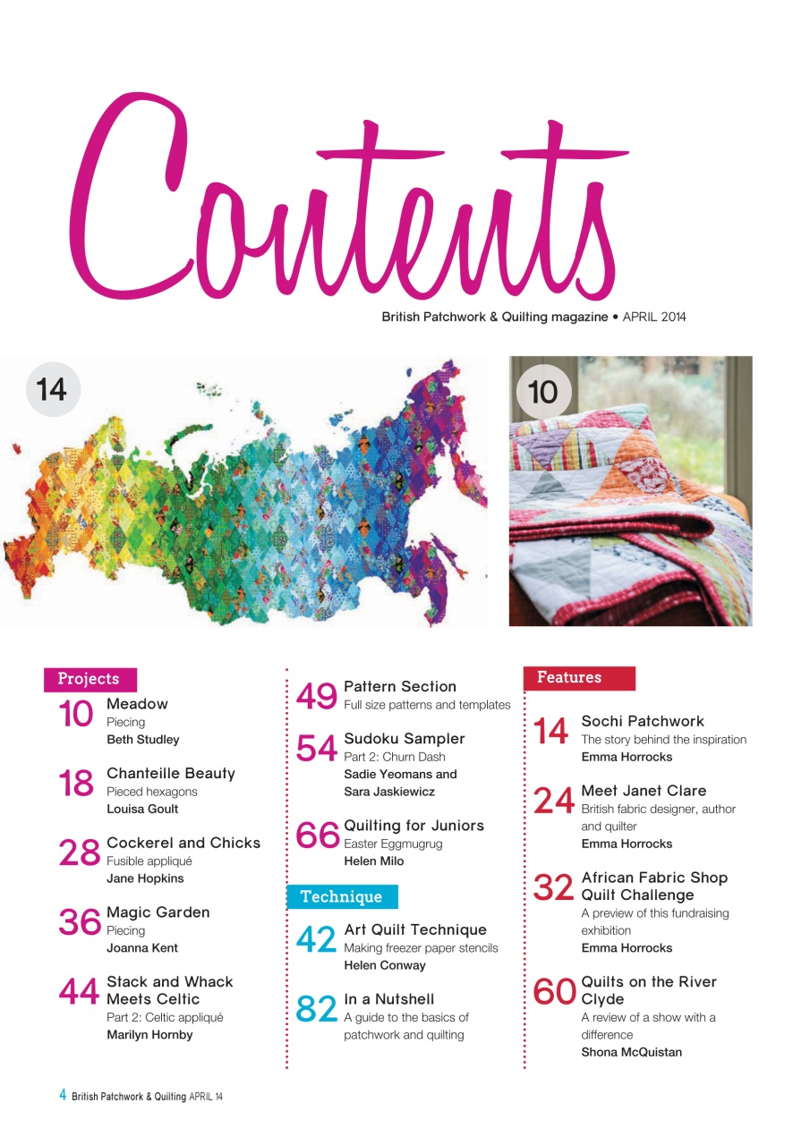 Patchwork and Quilting Preview Pages