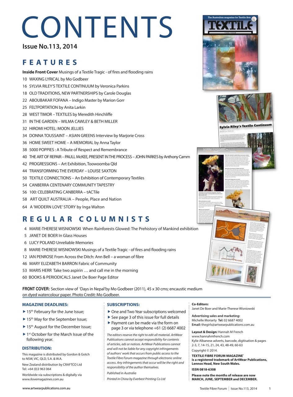 Textile Fibre Forum Preview Pages