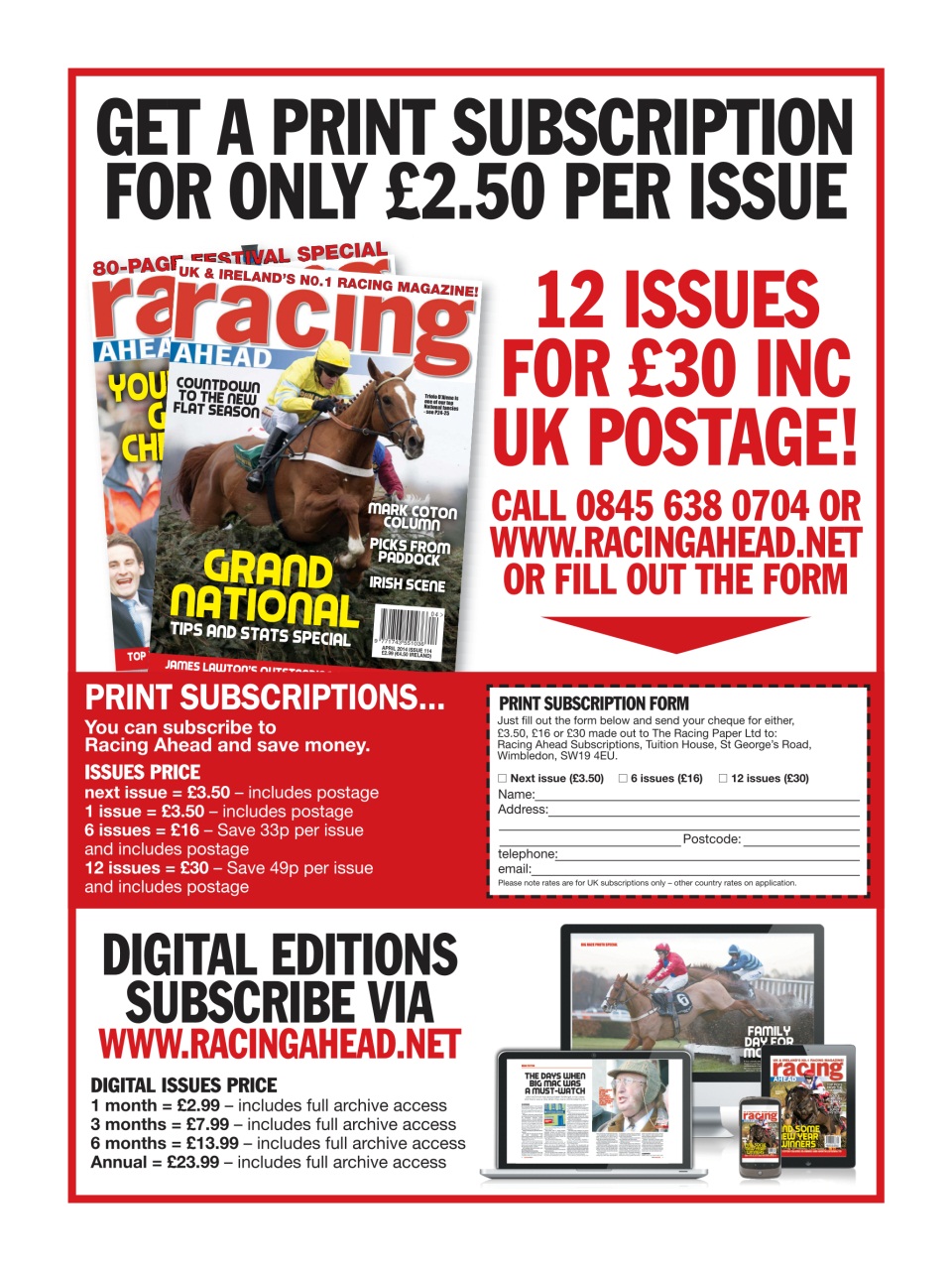 Racing Ahead Preview Pages