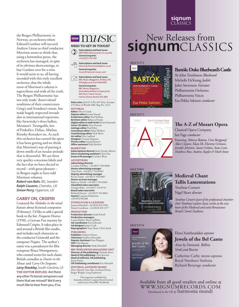 BBC Music Magazine Preview Pages