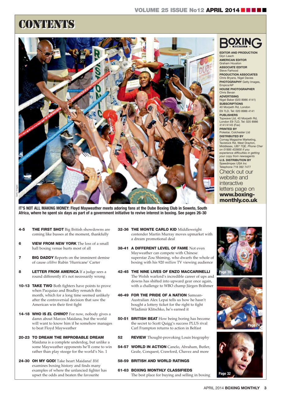 Boxing Monthly Preview Pages