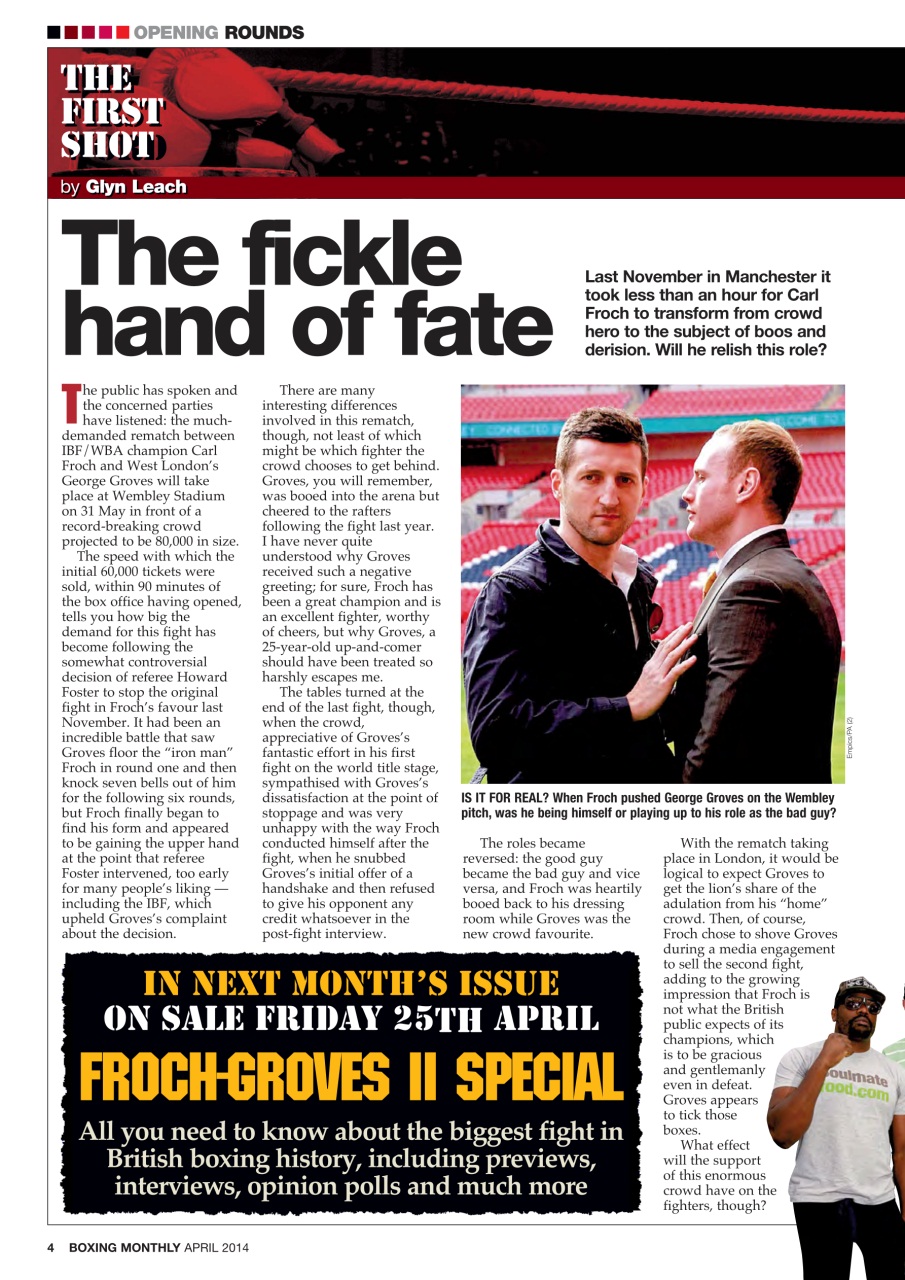 Boxing Monthly Preview Pages