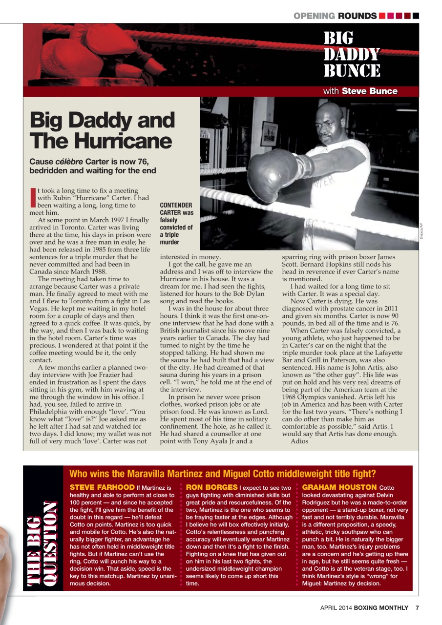 Boxing Monthly Preview Pages