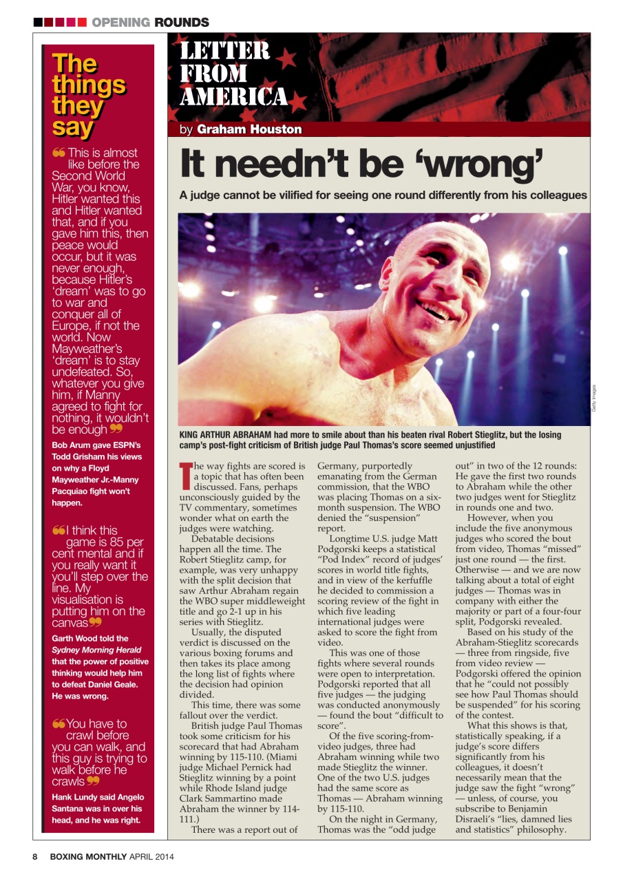 Boxing Monthly Preview Pages